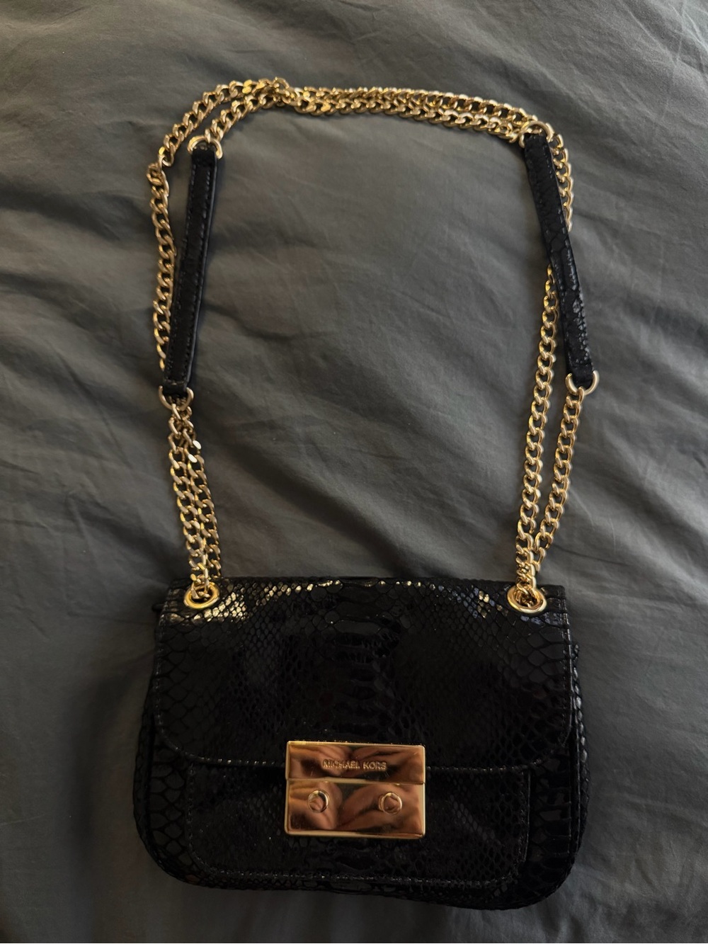 Michael Kors Black Croc-Embossed Women’s Crossbody Bag